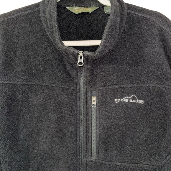 Eddie Bauer Black Fleece Vest Zip Up Men’s XL Cozy Casual Outdoor Autumn Fishing - Picture 3 of 14